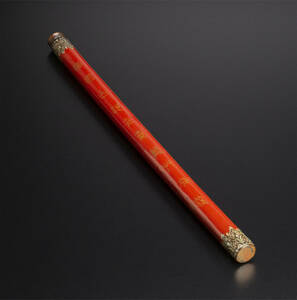 清 紅漆嵌螺鈿香筒 中国 古美術
