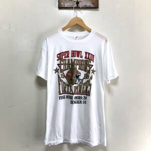 80S USA製 ヴィンテージ NFL サンフランシスコ 49ERS オールド Tシャツ メンズXL シングルステッチ ホワイト 白色 アメリカ古着