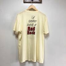 80S カナダ製 ヴィンテージ レッドロック ラガー ビール Tシャツ Red Rock LAGER メンズXL 黄色 イエロー アメリカ古着_画像2