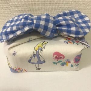 ハンドメイド ランチバッグ リボン ブルー アリス