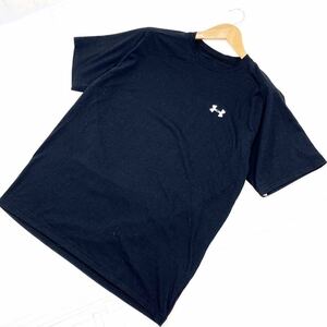 アンダーアーマー UNDER ARMOUR 半袖Tシャツ ブラック LGサイズ メンズ スポーツにぴったり♪ 胸ロゴ シンプル♪■AJ124