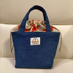 ハンドメイド ミニトート/ランチバッグ 巾着