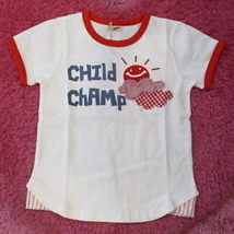 ☆【郵便(クリックポスト)対応】CHILD CHAMP（チャイルドチャンプ）キッズ 子供 太陽ニコニコTシャツ 120cm（67-6333）_画像1