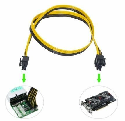 【送料込み】【4本セット】PCI Express■PCI-E 6pin【オス】→ 8pin(6+2)【オス】電源ケーブル50センチ