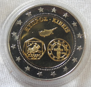 試鋳貨？ キプロス 見本貨 コイン ユーロ 2008年 プルーフ バイメタル ヨーロッパ probe