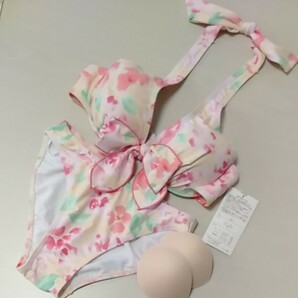 レディース水着 size・9M ピンク 花