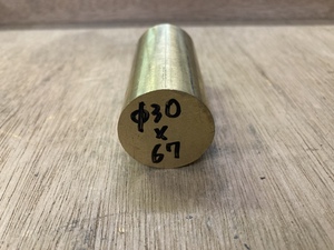 Φ30×67mm □ 真鍮丸棒 C3604 カドミレス 黄銅 金属材料 端材 残材 DIY ハンドメイド