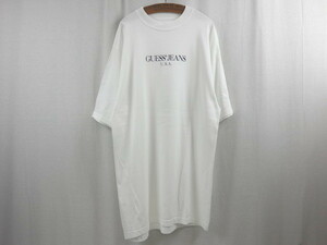 90'S USA製 GUESS ゲス プリントTシャツ(L)ホワイト