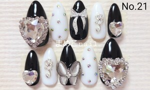 ビジュー×量産型ジェルネイルチップ No.21