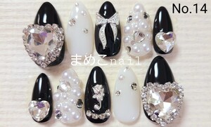 ビジュー×量産型ジェルネイルチップ No.14