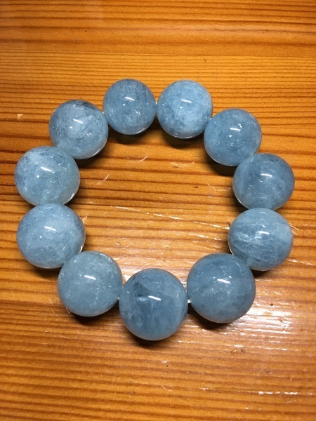 特大 約18mm アクアマリンブレスレット 11粒