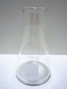  Pyrex PYREX USA triangle flask glass beaker 250ml scale No.5100 STOPPER No.8 experiment . height 13.7cm display storage .