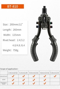 **[ супер-скидка!!] новый мощный клепальный молоток заклепка гайка слепая заклепка рука клепальный молоток SET DIY инструмент BT-810**
