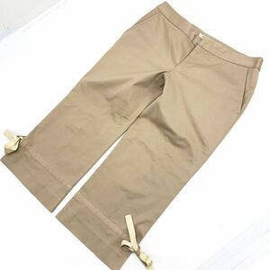 ADIEU TRISTESSE Adieu Tristesse beige Brown cropped pants ankle pants hem ribbon attaching! pretty one sheets 36 size #Ja2077