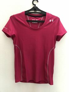  бесплатная доставка!UNDER ARMOUR( Under Armor )UA холодный черный SEMI-FITTED heatgear короткий рукав *WTR5298* женский MD размер (L200812)