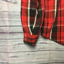 80sビンテージ★OSH KOSH★フランネルシャツ【M/赤×黒×白】スクエアチェック/オシュコシュ◆BA25-A1_画像4