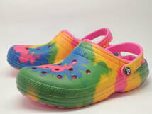 未使用!限定! Classic Tie-Dye Lined Clog サイズM9 27cm / クロックス ボア タイダイ_画像1