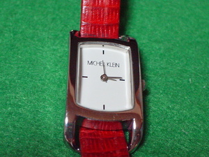珍品　デザイン　MICHEL　KLEIN　女性用腕時計　角型　ホワイト