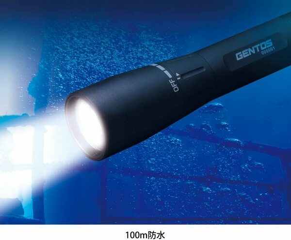 GENTOS(ジェントス LED懐中電灯 GF-016RG USB充電式【明るさ1000ルーメン/耐塵・100m防水 (IP66 IP68準 )1m落下耐久
