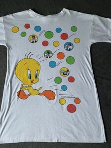 80s looney tunes ビンテージ 染込み Tシャツ warner bros ルーニーチューンズ アメリカ製 USA製 アニメ