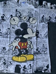 80s 90s ミッキー ビンテージ Tシャツ mickey disney vintage USA製 アメリカ製 ディズニー ニュースペーパー 新聞 ラメ