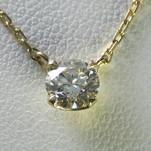 ダイヤモンド ネックレス K18 一粒 0.7ｃｔ 鑑定書付 0.711ct Hカラー SI2クラス 3EXカット CGL 21831-6kp KDP*K