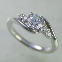 婚約指輪 エンゲージリング ダイヤモンド 0.4カラット プラチナ 鑑定書付 0.40ct Eカラー VS2クラス 3EXカット GIA 22280-4049 HKER*0.4_画像2