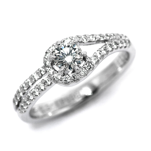 婚約指輪 エンゲージリング ダイヤモンド 0.3カラット プラチナ 鑑定書付 0.31ct Fカラー VVS2クラス 3EXカット GIA 21824-2591 HKER*0.3