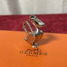 vintage HERMES エルメス ペリカン 鳥 カデナ キーホルダー_画像1