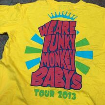 funky monkey babys ファンキーモンキーベイビーズ 2013 ツアーTシャツ 黄色 ファンモン 八c1_画像6