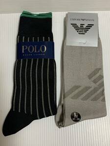 * unused POLO RALPH LAUREN Polo Ralph Lauren EMPORIO ARMANI Emporio Armani men's socks socks 2 pieces set L size 