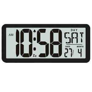  digital clock square wall hanging 13.8 -inch large digital display LCD display multifunction alarm office black 