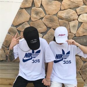 Tシャツ トップス 半袖 シャツ レディース メンズ 原宿系 ストリート 韓国系 白 ホワイト 黒 ブラック