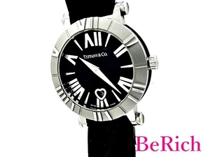  Tiffany Atlas Z1300.11.11A10A71A lady's wristwatch Date SS/ ceramic / leather quartz [ used ][ free shipping ]mk2335