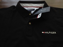 【既決USA】トミーヒルフィガー★ TOMMY HILFIGER@完売胸元【HILFIGER Flag】ロゴ入半袖ポロ【TH Men's CLASSIC FIT LOGO POLO】 黒 @2XL_画像8