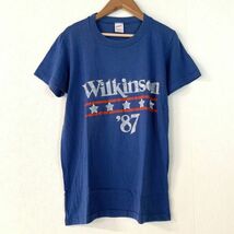 希少 良品 80‘s USA製 sportswear 企業系 willkinson ウィルキンソン ビンテージ スポーツウェア tシャツ XL ブルー ヴィンテージt_画像1