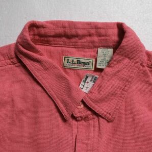 デッドストック 90's L.L.Bean LLビーン コットン 半袖シャツ (XL) ピンク系 90年代 旧タグ オールド Cool Wave Shirtsの画像7