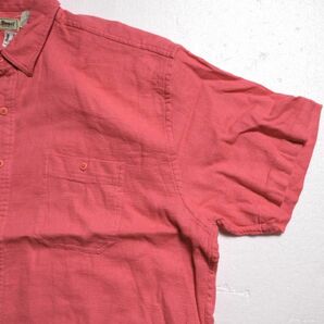 デッドストック 90's L.L.Bean LLビーン コットン 半袖シャツ (XL) ピンク系 90年代 旧タグ オールド Cool Wave Shirtsの画像4