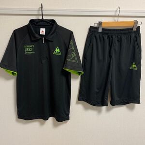 【美品】le coq sportif トレーニングウェア 上下セット トレーニング ランニング 筋トレ ゴルフ ブラック ルコック
