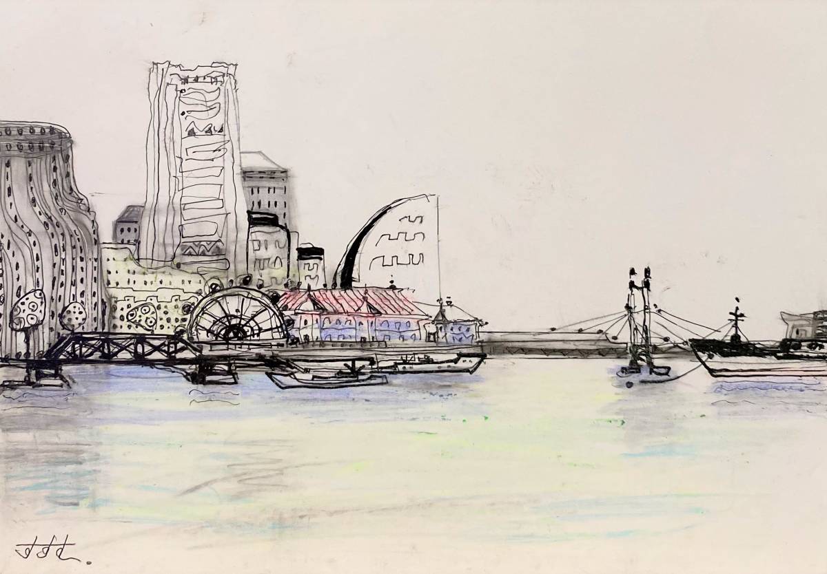 Susumu Sekiguchi Landmark (2), Hand-drawn drawing/autographed, certificate, Comes with a high quality frame, free shipping, mixed media, artwork, painting, others