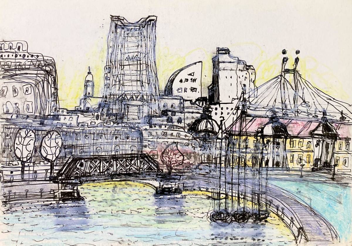 関口進『県立博物館夕景』、肉筆画・直筆サイン入り、証明書、高級額装 ...