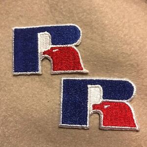 ワッペン 2枚セット ラッセルアスレチック アイロンワッペン RUSSEL ATHLETICトリコロール 刺繍ワッペン