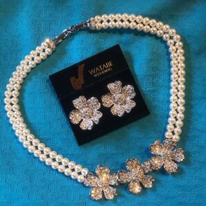 ワタベウェディング WATABE WEDDING ネックレス イヤリング セット ネックレス 二連 ブライダルアクセサリー