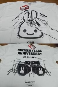 送料無料 新品 cune キューン 西武百貨店池袋限定 2010年発売　CUNE16周年イベント会場販売2種をがっちゃんこ Tシャツ XL 25周年記念 popup