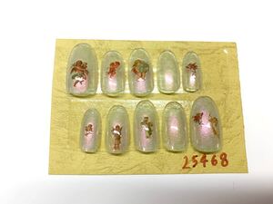 ネイルチップ ハンドメイド 付け爪 天使 ツヤ キラキラ 透け感