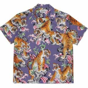 L ワコマリア WACKO MARIA SHIRT ハワイアンシャツ アロハシャツ ティム tim lehi wacko maria wackomaria 伊勢丹限定　hawaiian shirts 紫