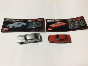 京商 kyosho 1/100 スカイライン SKYLINEミニカーコレクション SKYLINE 2000RS 2000GT-R の2種