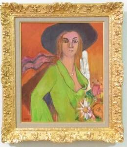 Art hand Auction 現代風オリジナル油彩画 真作 装う女性像8F, 絵画, 油彩, 人物画
