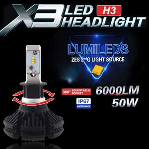 ledヘッドライトHB3 9005 2個LED X3正規品 フォグランプ 6500K 6000LM 65k/3k/8k 変色可能(H1,H3除く) 12V 24V