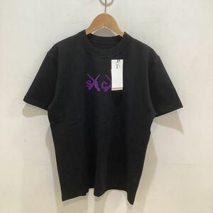 sacai サカイ ×KAWS カウズ Flock Print T shirt フロック プリント Tシャツ ブラック サイズ2 519423